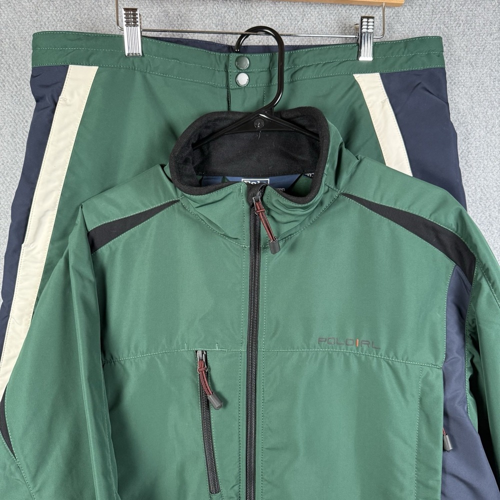 Polo Ralph Lauren Tracksuit Men's Size XL Green Navy Full Zip Jacket Pants